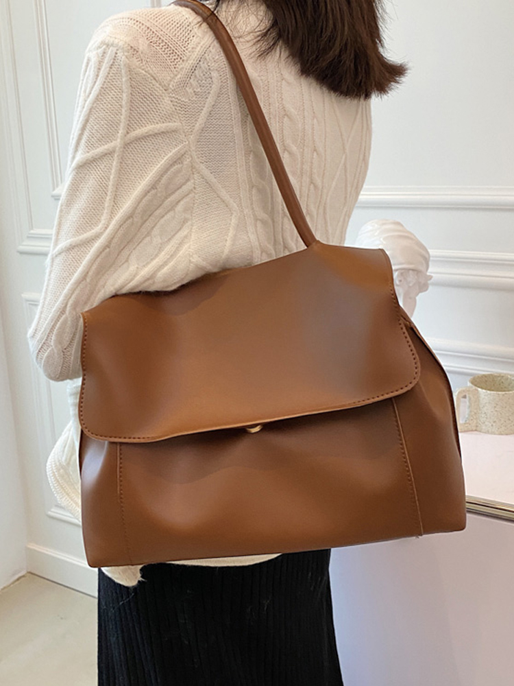 Large Capacity Soft Leather Handbag - Retro Minimalist Tote Shoulder Bag for Women Large Capacity Soft Leather Handbag - Retro Minimalist Tote Shoulder Bag for Women