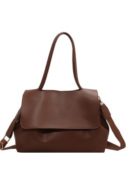 Large Capacity Soft Leather Handbag - Retro Minimalist Tote Shoulder Bag for Women