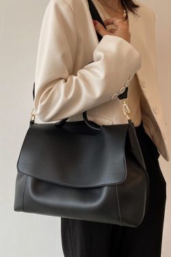 Large Capacity Soft Leather Handbag - Retro Minimalist Tote Shoulder Bag for Women