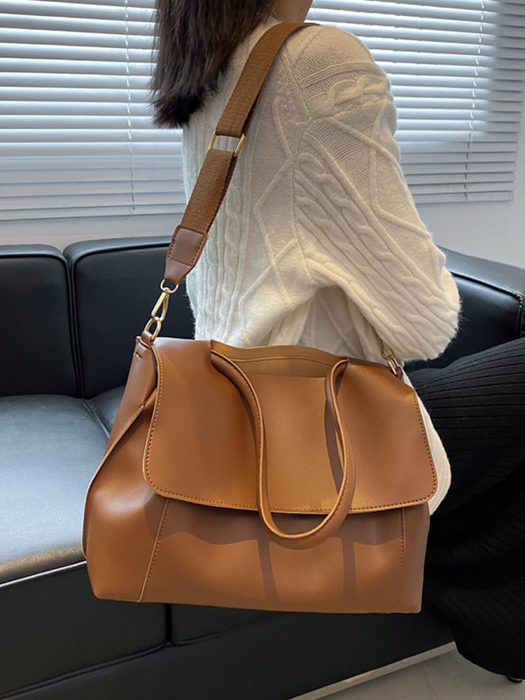 Large Capacity Soft Leather Handbag - Retro Minimalist Tote Shoulder Bag for Women Large Capacity Soft Leather Handbag - Retro Minimalist Tote Shoulder Bag for Women