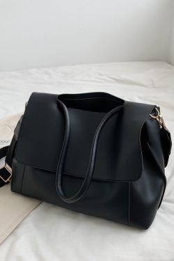 Large Capacity Soft Leather Handbag - Retro Minimalist Tote Shoulder Bag for Women