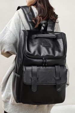 Large Capacity Unisex Genuine Leather Backpack for Travel & School - European American Style Double Shoulder Laptop Bag
