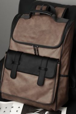 Large Capacity Unisex Genuine Leather Backpack for Travel & School - European American Style Double Shoulder Laptop Bag