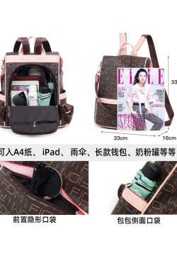 Large Capacity Women's Backpack - Fashionable Commuting Bag, Double Shoulder Design, European and American Style, Ideal for Moms