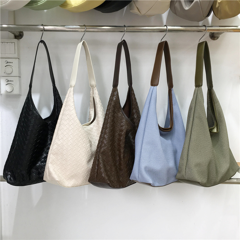 Large Capacity Women's Canvas Woven Underarm Tote Bag - Casual Versatile Style for 2024, Perfect for Daily Use Large Capacity Women's Canvas Woven Underarm Tote Bag - Casual Versatile Style for 2024, Perfect for Daily Use