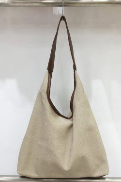 Large Capacity Women's Canvas Woven Underarm Tote Bag - Casual Versatile Style for 2024, Perfect for Daily Use