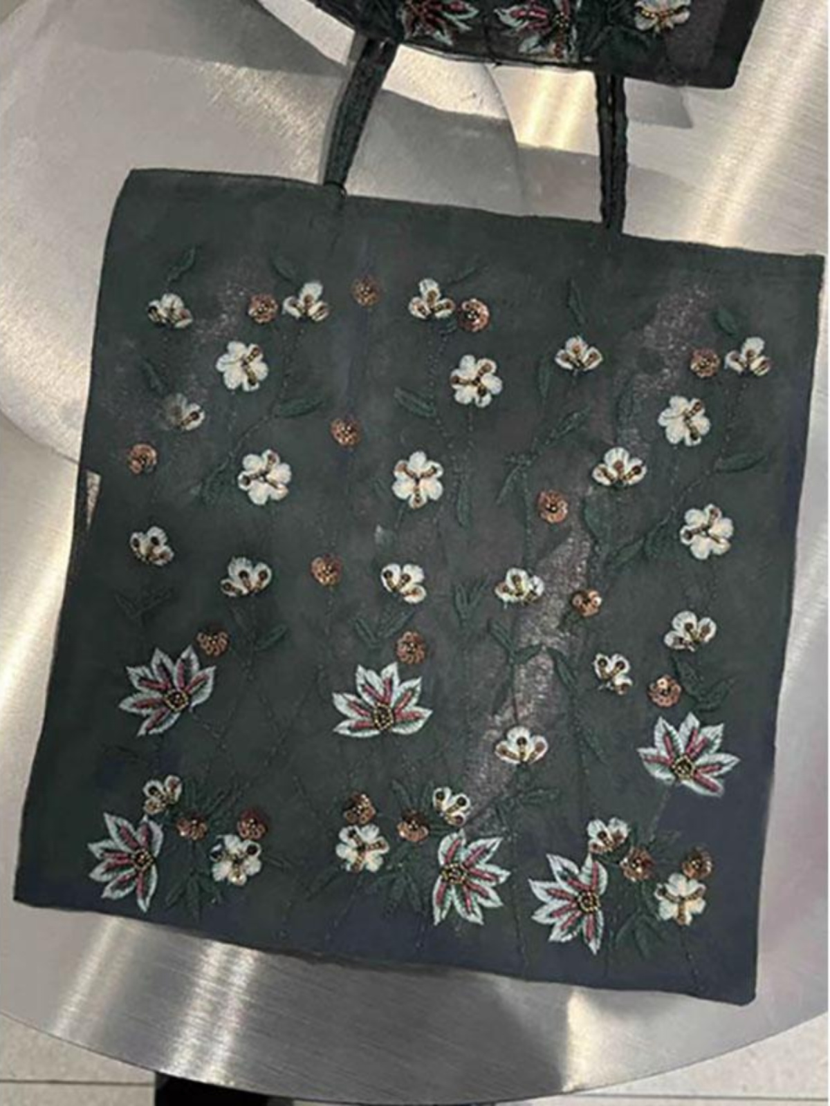 Large Capacity Women's Commuter Tote Bag - 2025 New Embroidered Floral Daisy Mesh Design Large Capacity Women's Commuter Tote Bag - 2025 New Embroidered Floral Daisy Mesh Design