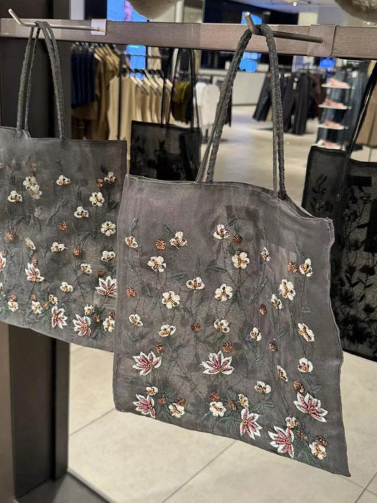 Large Capacity Women's Commuter Tote Bag - 2025 New Embroidered Floral Daisy Mesh Design Large Capacity Women's Commuter Tote Bag - 2025 New Embroidered Floral Daisy Mesh Design