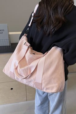 Large Capacity Women's Travel Bag - Solid Color, Portable Hand-Held Design, Ideal for Maternity, Sports, Gym, and Luggage.