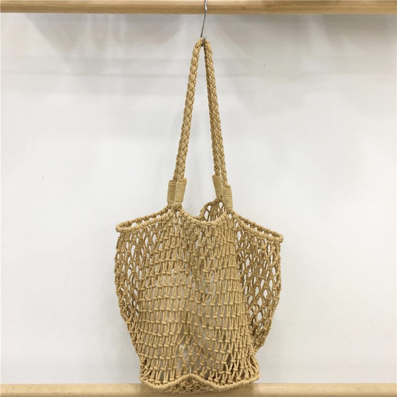 Large Capacity Woven Fishing Net Beach Bag - Stylish Summer Shoulder Tote for Vacation, Underarm Carry, and Casual Outings Large Capacity Woven Fishing Net Beach Bag - Stylish Summer Shoulder Tote for Vacation, Underarm Carry, and Casual Outings