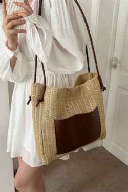 Large Capacity Woven Straw Bag for Women - Versatile Summer 2025 Shoulder Crossbody Tote - Perfect Beach Commuter Style