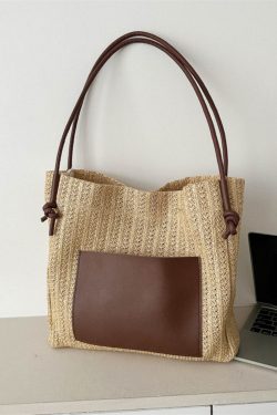 Large Capacity Woven Straw Bag for Women - Versatile Summer 2025 Shoulder Crossbody Tote - Perfect Beach Commuter Style