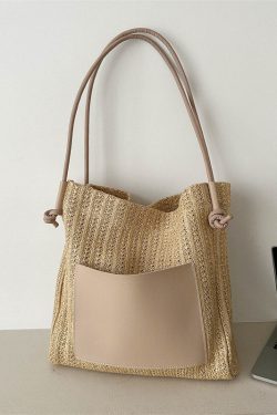 Large Capacity Woven Straw Bag for Women - Versatile Summer 2025 Shoulder Crossbody Tote - Perfect Beach Commuter Style