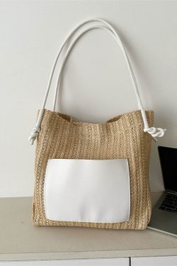 Large Capacity Woven Straw Bag for Women - Versatile Summer 2025 Shoulder Crossbody Tote - Perfect Beach Commuter Style