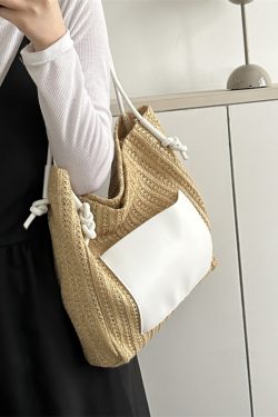 Large Capacity Woven Straw Bag for Women - Versatile Summer 2025 Shoulder Crossbody Tote - Perfect Beach Commuter Style