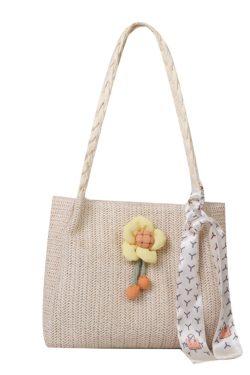 Large-Capacity Woven Straw Shoulder Bag for Women – 2025 Summer Versatile Beach Crossbody Tote