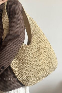 Large Capacity Woven Straw Tote Bag for Women - Summer 2024 Beach Vacation Shoulder Bag