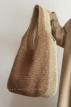 Large Capacity Woven Straw Tote Bag for Women - Summer 2024 Beach Vacation Shoulder Bag