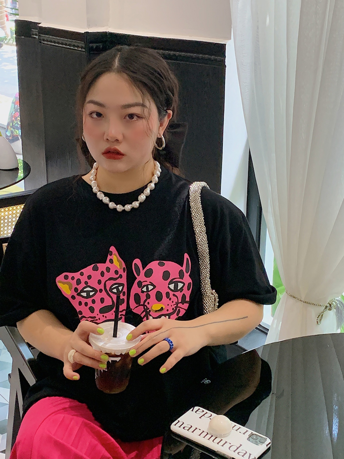 Leopard Head Printed T-Shirt for Women, Short Sleeve, Loose Mid-Length Top, Spring Summer Fashion, Casual Style, Y2K Trend Leopard Head Printed T-Shirt for Women, Short Sleeve, Loose Mid-Length Top, Spring Summer Fashion, Casual Style, Y2K Trend