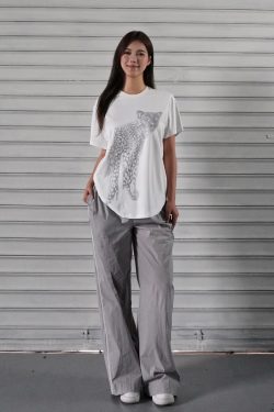 Leopard Print Loose-Fit T-shirt - Trendy Casual Top for 90s Inspired Street Style