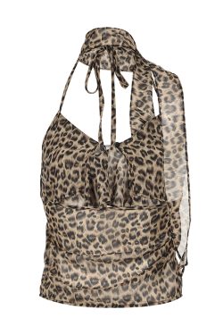 Leopard Print Mesh Skirt - Vintage Prairie Style Women's Straight Skirt, Niche Half Skirt, Boho Chic Fashion, 90s Inspired