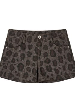Leopard Print Slim Fit Low Waist Hot Pants for Women - Millennial Style, Trendy 90s Vibes, Casual Summer Fashion