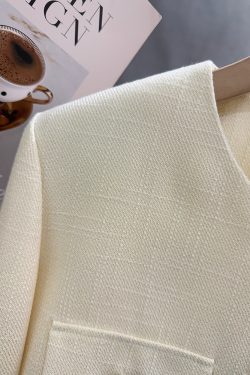 Light Beige Semi-Mature Fragrant Wind Coat for Women - New Spring 2025 Draped Short Top for Autumn, Chic Casual Style