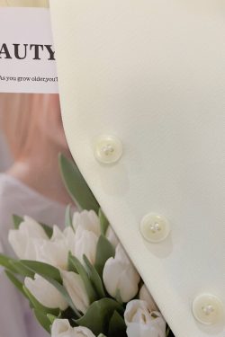 Light Beige Thin Blazer for Petite Women - Short Sleeve Summer Suit in Gentle Socialite Style, Chic 2025 Fashion