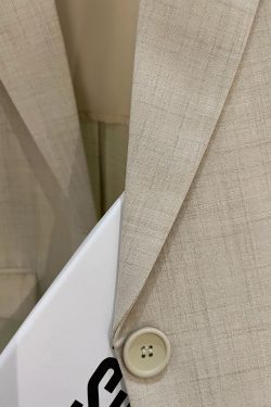 Light Beige Thin Cotton-Linen Blazer for Women - Vintage Commuting Suit Jacket, 2025 Spring Summer Fashion Essentials