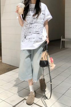 Light Blue Ripped Cropped Jeans for Men & Women - Retro American Style Summer Hip-Hop Loose Shorts Trend