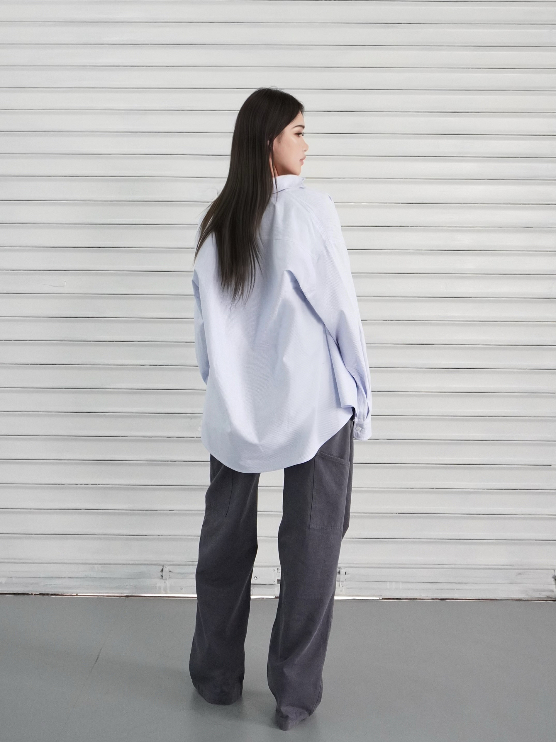 Light Blue Striped Casual Long Sleeve Shirt - Classic Loose Fit for Effortless Style, Perfect for 90s and Y2K Inspired Looks Light Blue Striped Casual Long Sleeve Shirt - Classic Loose Fit for Effortless Style, Perfect for 90s and Y2K Inspired Looks