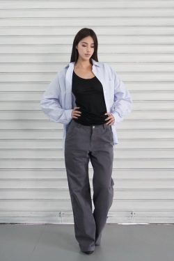 Light Blue Striped Casual Long Sleeve Shirt - Classic Loose Fit for Effortless Style, Perfect for 90s and Y2K Inspired Looks