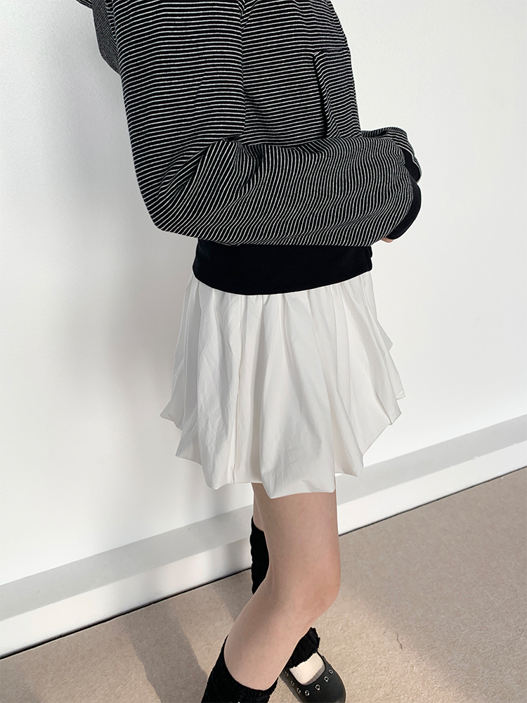 Light Blue Striped Floral Puff Skirt - Spring Collection Girl-Style Ballet Cake Skirt for a 90s Y2K Look Light Blue Striped Floral Puff Skirt - Spring Collection Girl-Style Ballet Cake Skirt for a 90s Y2K Look