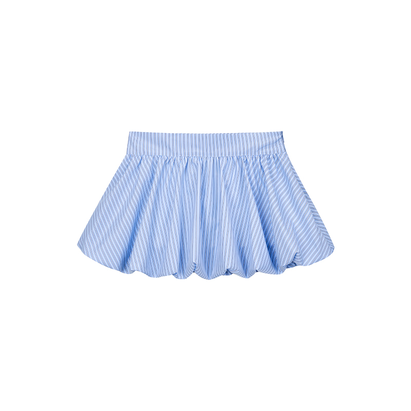 Light Blue Striped Floral Puff Skirt - Spring Collection Girl-Style Ballet Cake Skirt for a 90s Y2K Look Light Blue Striped Floral Puff Skirt - Spring Collection Girl-Style Ballet Cake Skirt for a 90s Y2K Look