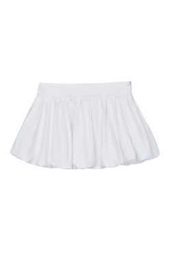 Light Blue Striped Floral Puff Skirt - Spring Collection Girl-Style Ballet Cake Skirt for a 90s Y2K Look