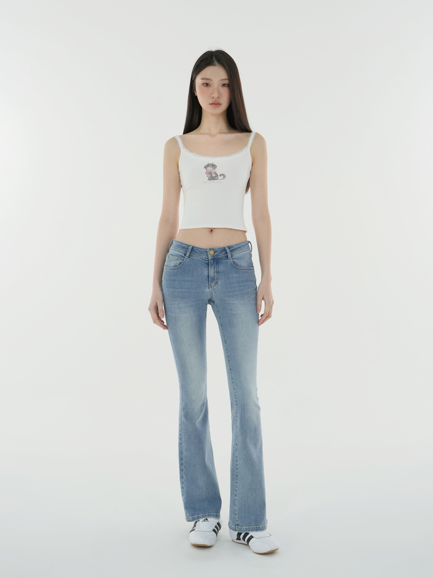 Light Blue Washed Low-Rise Slim-Fit Stretchy Flared Jeans - Vintage Y2K Style Denim Trousers for Trendy Casual Looks Light Blue Washed Low-Rise Slim-Fit Stretchy Flared Jeans - Vintage Y2K Style Denim Trousers for Trendy Casual Looks