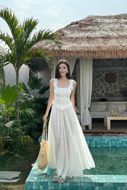 Light Fabric Summer Lace Trim Spliced Inner Knitted Vest Shirt for Women - Sweet & Spicy Style