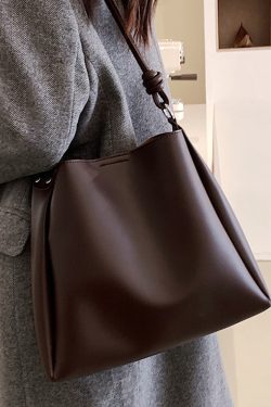 Light Luxury Retro Large-Capacity Shoulder Bag - Textured Mother and Child Bucket Bag for Women - Autumn Winter Fashion