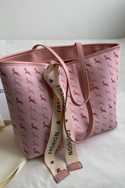 Light Luxury Retro Printed Tote Bag for Women - High-End Large Capacity Commuting Shoulder Bag