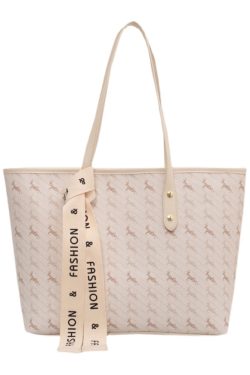 Light Luxury Retro Printed Tote Bag for Women - High-End Large Capacity Commuting Shoulder Bag