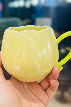 Light Luxury Tulip Ceramic Drinking Cup - Elegant Gift for Girls, Perfect Birthday Mug for Best Friends