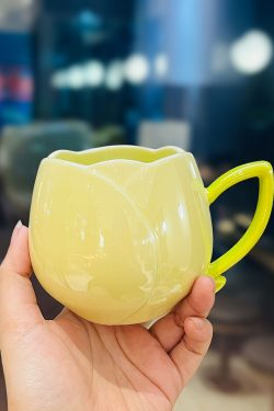 Light Luxury Tulip Ceramic Drinking Cup - Elegant Gift for Girls, Perfect Birthday Mug for Best Friends