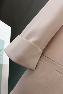 Light Pink Elegant Women's Blazer Jacket - Thin High-End Spring/Summer Suit Top for Intellectual Style