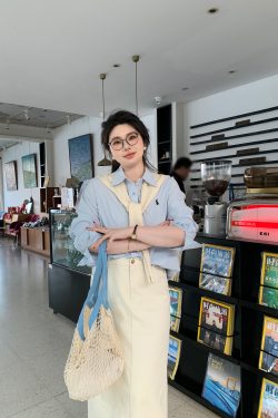 Light Pink Plus Size Stand Collar Shirt - Loose Fit, Heartfelt Love Design, High Intelligence Sense, Commuter Style, Trendy Fashion