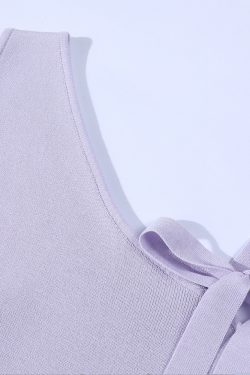 Light Purple Asymmetrical Neckline Exposed Shoulder Sleeveless T-Shirt - Unique Summer Top for Women
