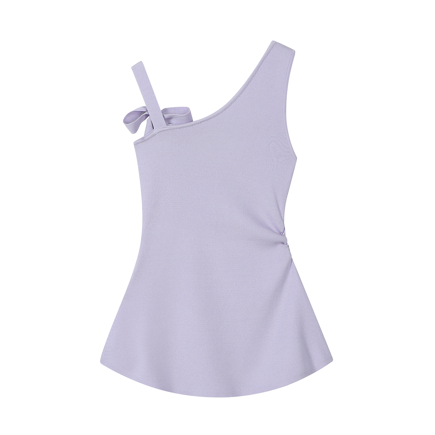 Light Purple Asymmetrical Neckline Exposed Shoulder Sleeveless T-Shirt - Unique Summer Top for Women Light Purple Asymmetrical Neckline Exposed Shoulder Sleeveless T-Shirt - Unique Summer Top for Women