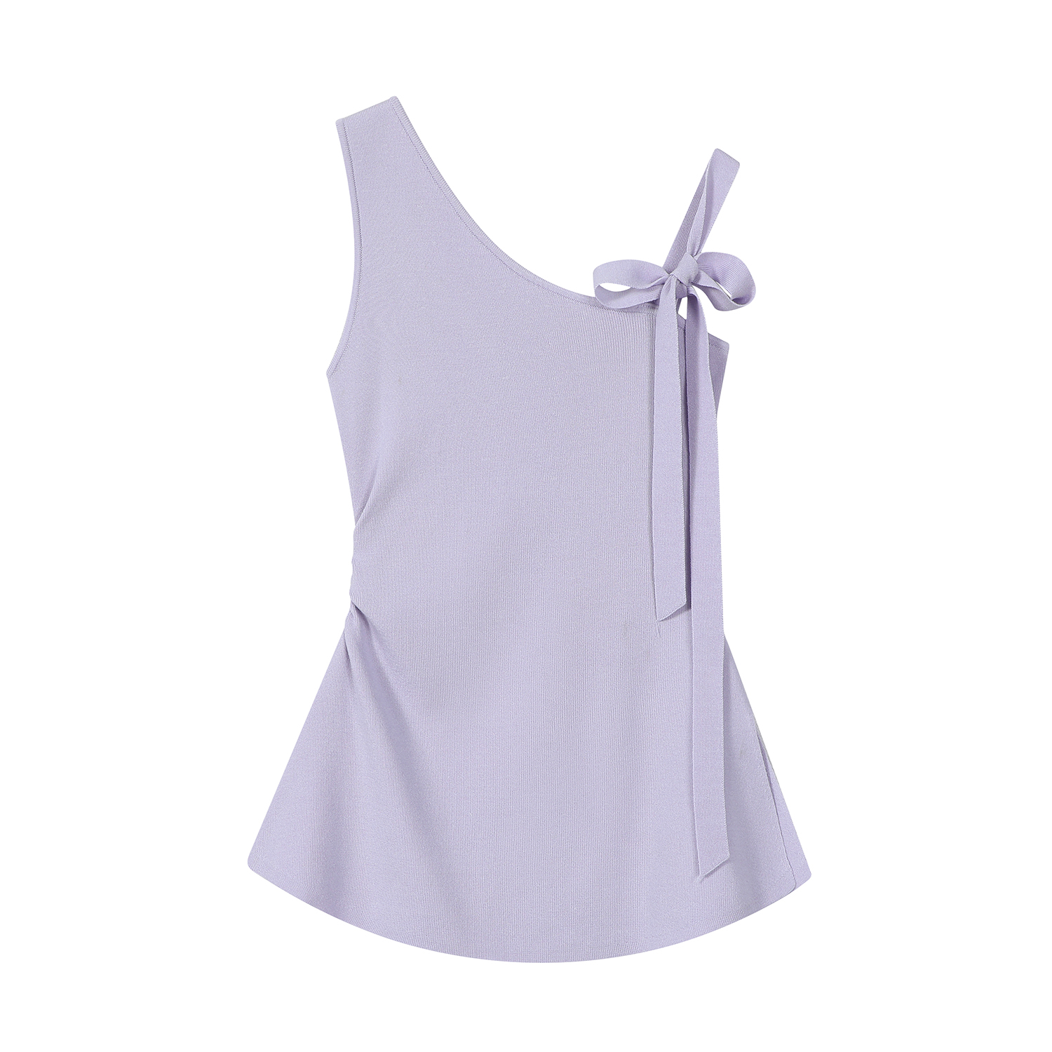 Light Purple Asymmetrical Neckline Exposed Shoulder Sleeveless T-Shirt - Unique Summer Top for Women Light Purple Asymmetrical Neckline Exposed Shoulder Sleeveless T-Shirt - Unique Summer Top for Women
