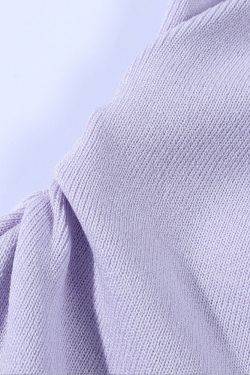 Light Purple Asymmetrical Neckline Exposed Shoulder Sleeveless T-Shirt - Unique Summer Top for Women