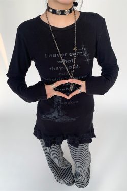 Lighthouse Print Lace Trim Long Sleeve T-Shirt Dress with Layered Inner Top for Women - Slim Fit, Casual Style