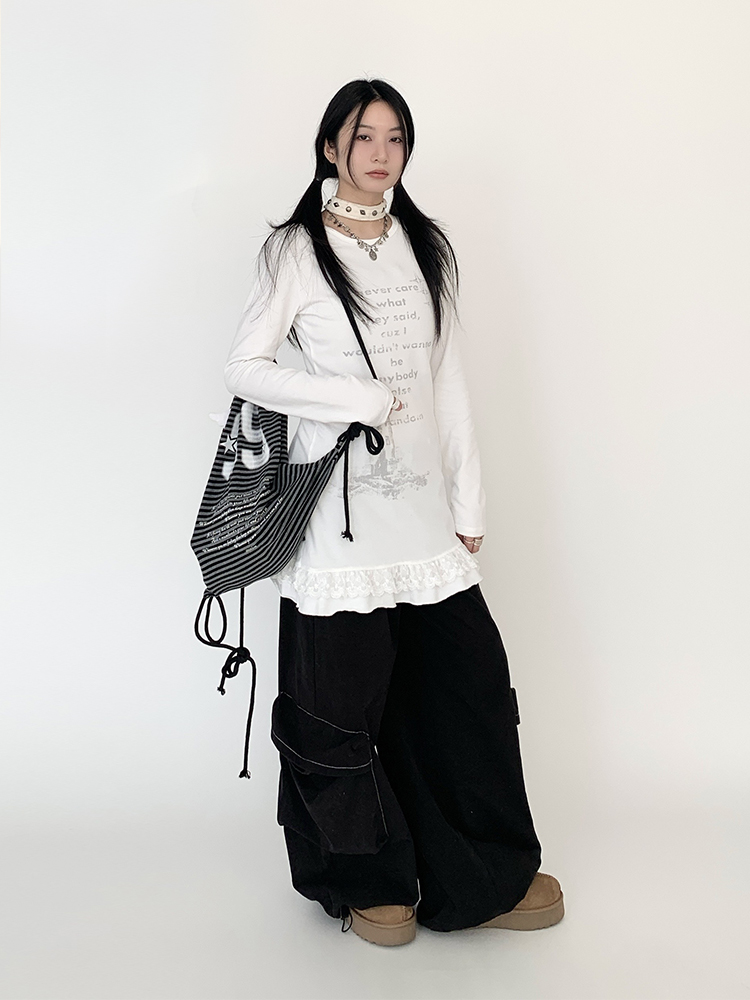 Lighthouse Print Lace Trim Long Sleeve T-Shirt Dress with Layered Inner Top for Women - Slim Fit, Casual Style Lighthouse Print Lace Trim Long Sleeve T-Shirt Dress with Layered Inner Top for Women - Slim Fit, Casual Style